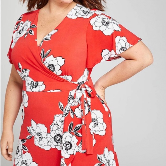 NWT Lane Bryant Soft Stretch Jersey Knit Faux Wrap Midi Dress Black size 2X - Picture 3 of 13